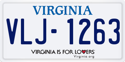 VA license plate VLJ1263