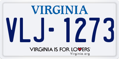VA license plate VLJ1273