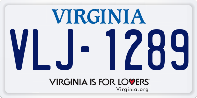 VA license plate VLJ1289
