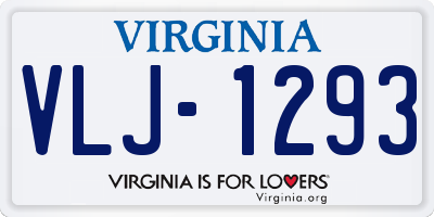 VA license plate VLJ1293