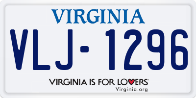 VA license plate VLJ1296
