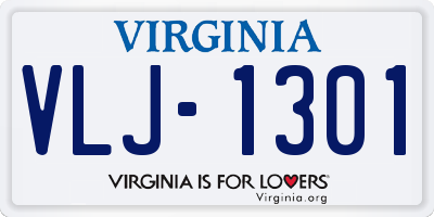 VA license plate VLJ1301