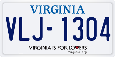 VA license plate VLJ1304