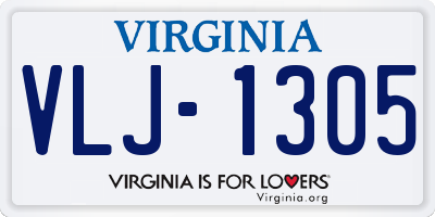 VA license plate VLJ1305