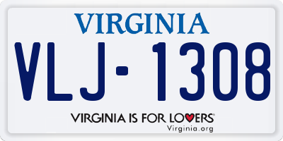 VA license plate VLJ1308