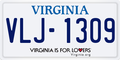 VA license plate VLJ1309