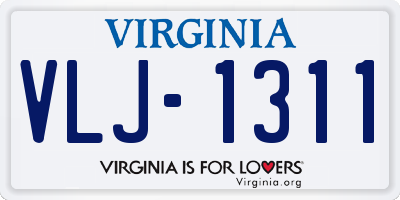 VA license plate VLJ1311