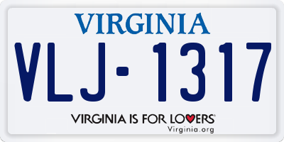 VA license plate VLJ1317