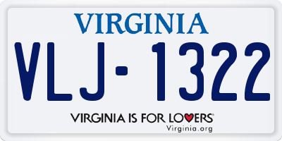 VA license plate VLJ1322