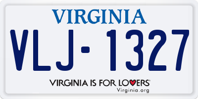 VA license plate VLJ1327