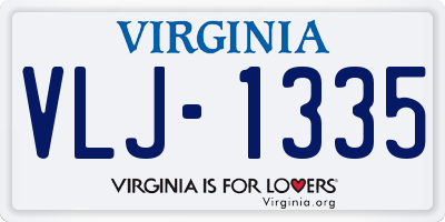 VA license plate VLJ1335