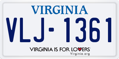 VA license plate VLJ1361