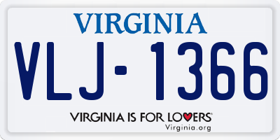 VA license plate VLJ1366