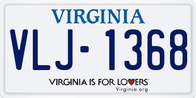 VA license plate VLJ1368