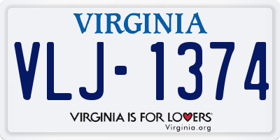 VA license plate VLJ1374