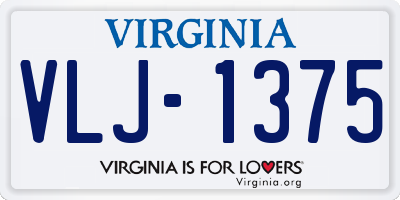 VA license plate VLJ1375