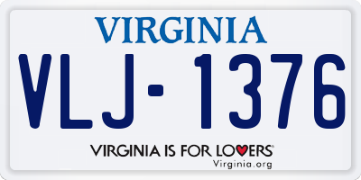 VA license plate VLJ1376