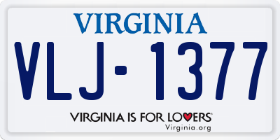 VA license plate VLJ1377