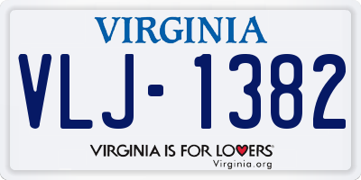 VA license plate VLJ1382