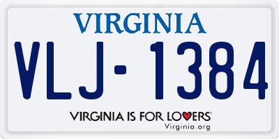 VA license plate VLJ1384