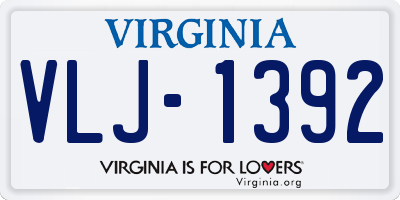 VA license plate VLJ1392