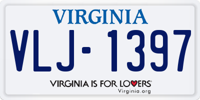 VA license plate VLJ1397