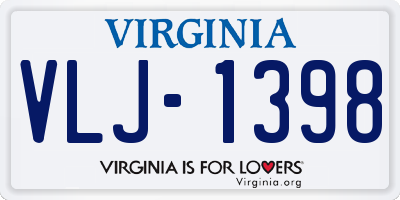 VA license plate VLJ1398