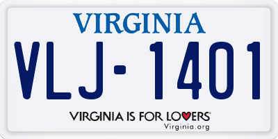 VA license plate VLJ1401