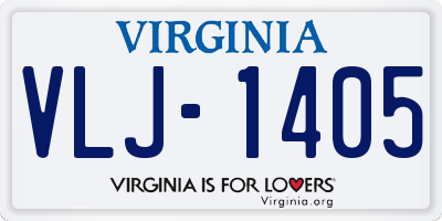 VA license plate VLJ1405