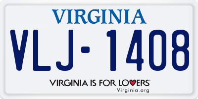 VA license plate VLJ1408