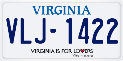 VA license plate VLJ1422