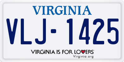 VA license plate VLJ1425
