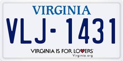 VA license plate VLJ1431
