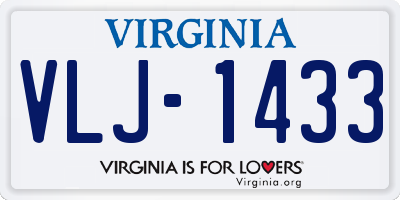 VA license plate VLJ1433