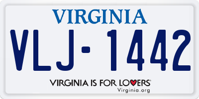 VA license plate VLJ1442