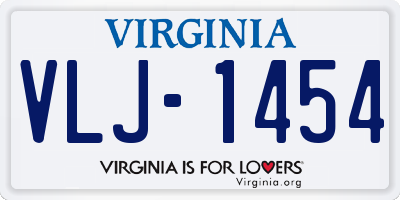 VA license plate VLJ1454