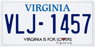 VA license plate VLJ1457