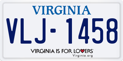 VA license plate VLJ1458