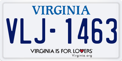 VA license plate VLJ1463