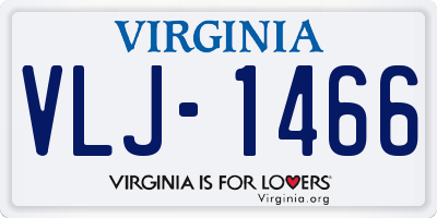 VA license plate VLJ1466