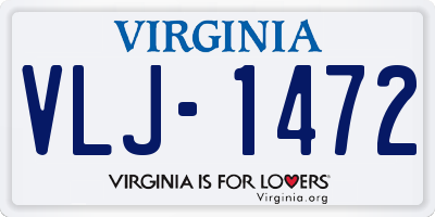 VA license plate VLJ1472
