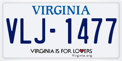VA license plate VLJ1477