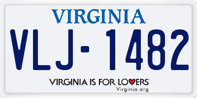 VA license plate VLJ1482