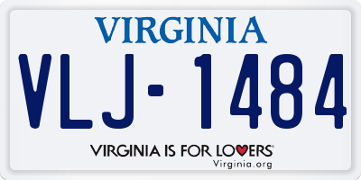 VA license plate VLJ1484