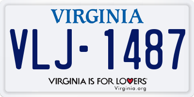 VA license plate VLJ1487