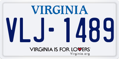 VA license plate VLJ1489