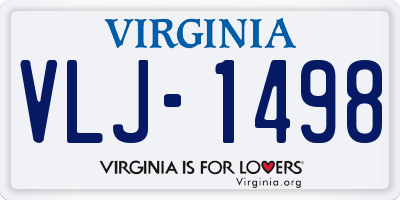 VA license plate VLJ1498