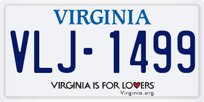 VA license plate VLJ1499
