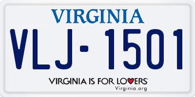 VA license plate VLJ1501