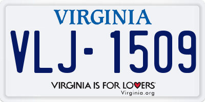 VA license plate VLJ1509